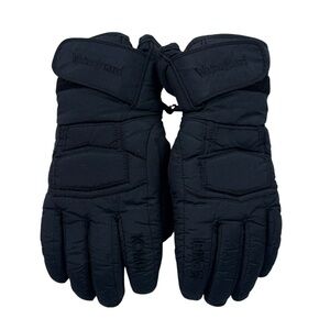 Kombi Women's Black Leather Fleece Lined Pull On Gloves Winter Snow Skiing Small